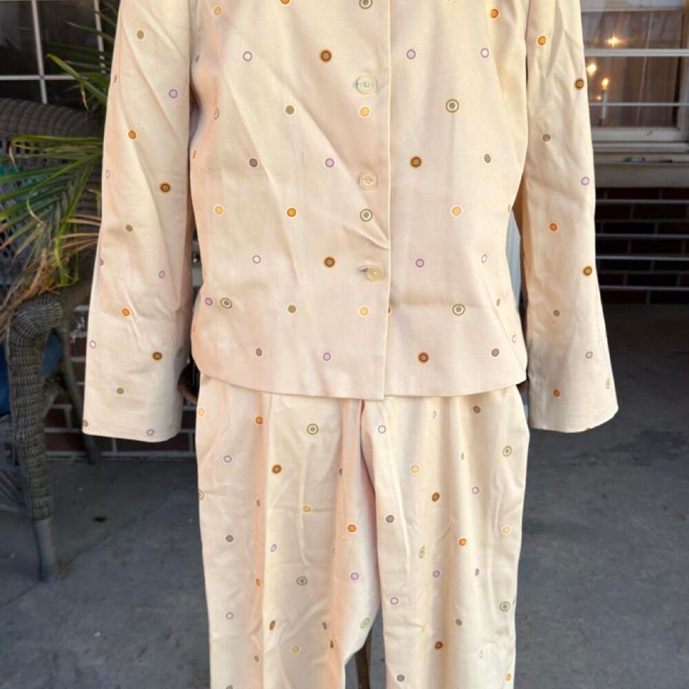 Ellen-tracy Women's Cream and Yellow Suit